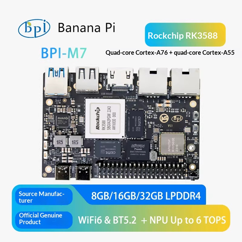 Banana Pi Bpi M7 Rk3588 - 바나나 파이 BPI-M7 Rockchip RK3588 옥타