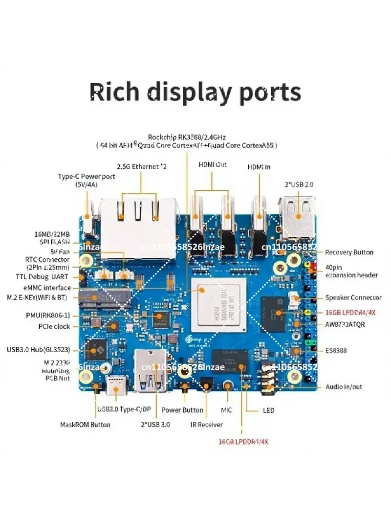 오렌지 파이 5 플러스 싱글 보드 컴퓨터 32GB RA - Orange Pi 5 Plus 32Gb 리뷰 및 가격