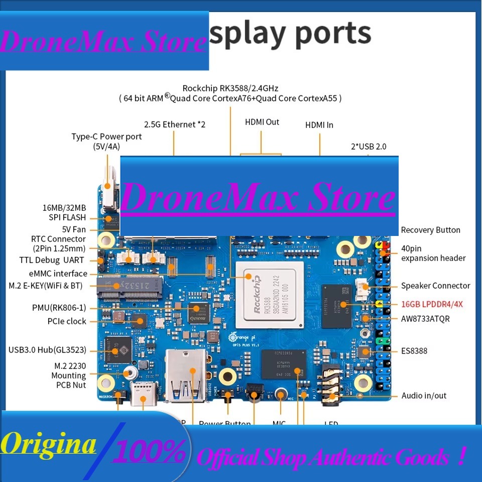 드로마락칩 싱글 보드 RK3588 오렌지 파이 5 플러 - Orange Pi 5 Plus 32Gb 리뷰 및 가격